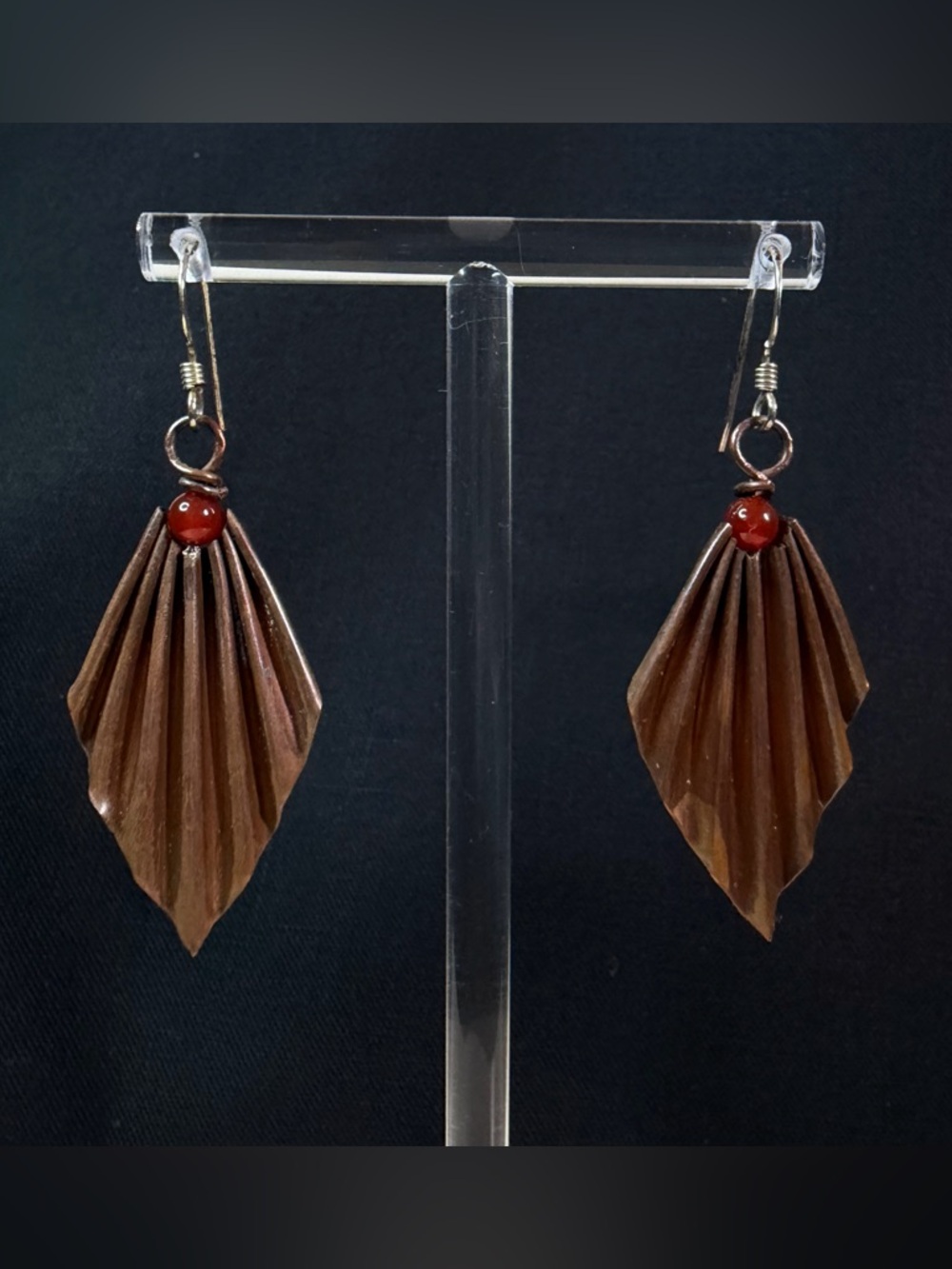 Sterling Silver and Copper Artisan Hand Crafted Dangle Earrings - Picture 9 of 9